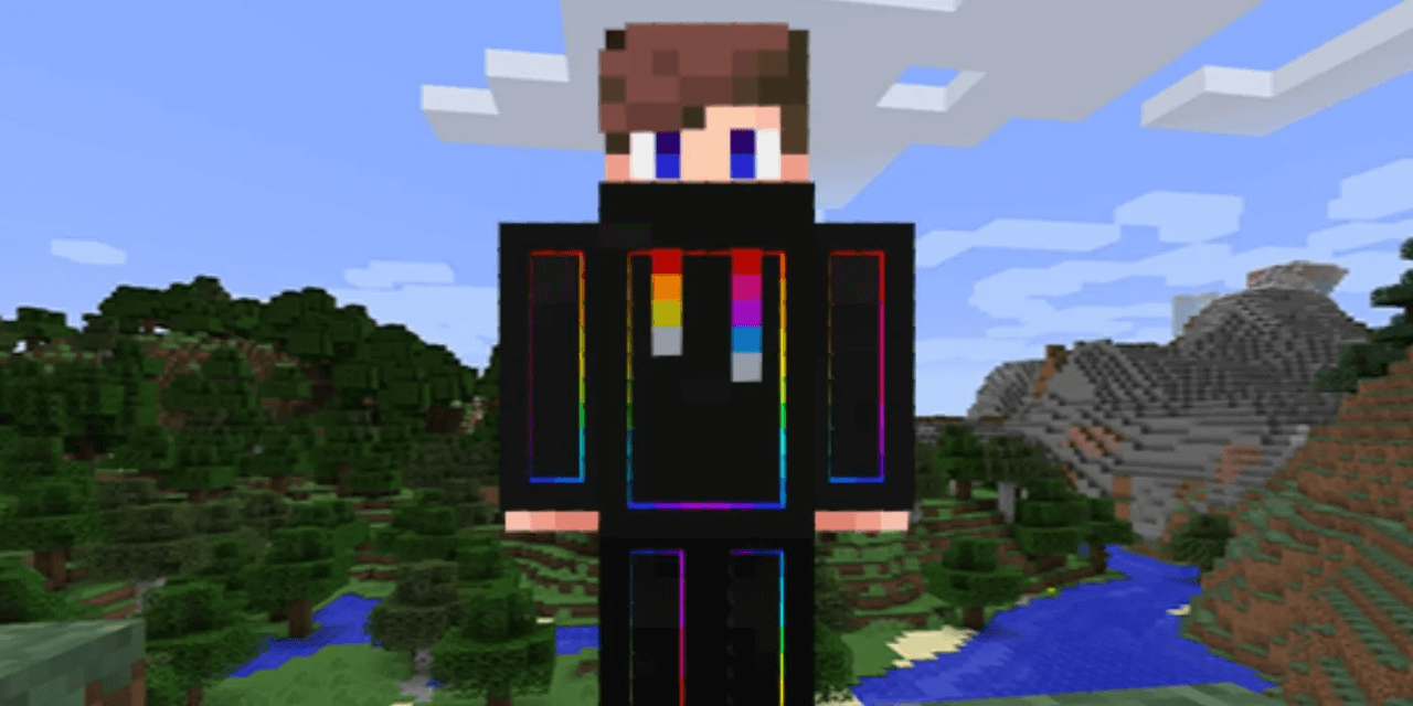 Custom Minecraft Skin Rainbow Gamer Boy