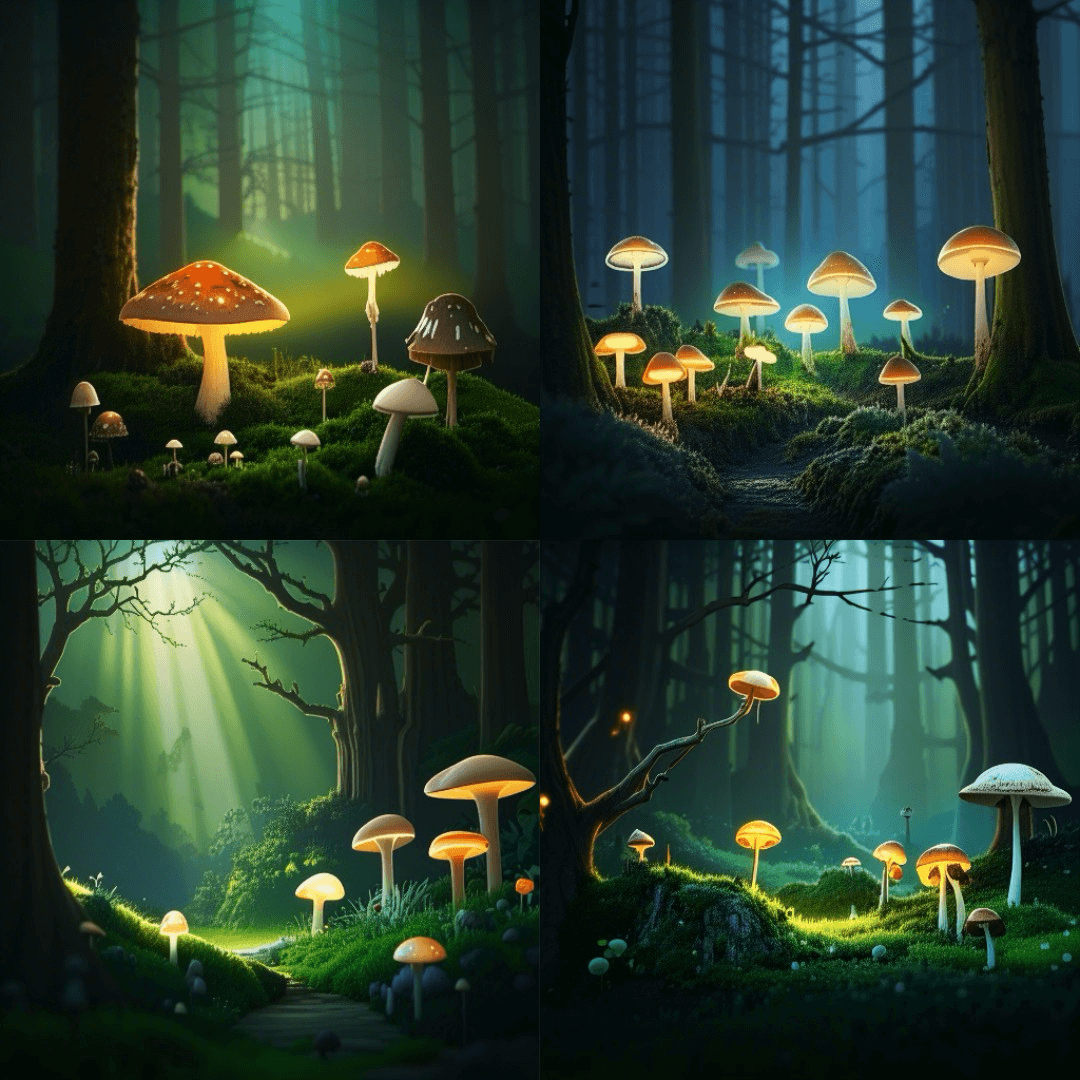 Midjourney forest AI-generated artwork