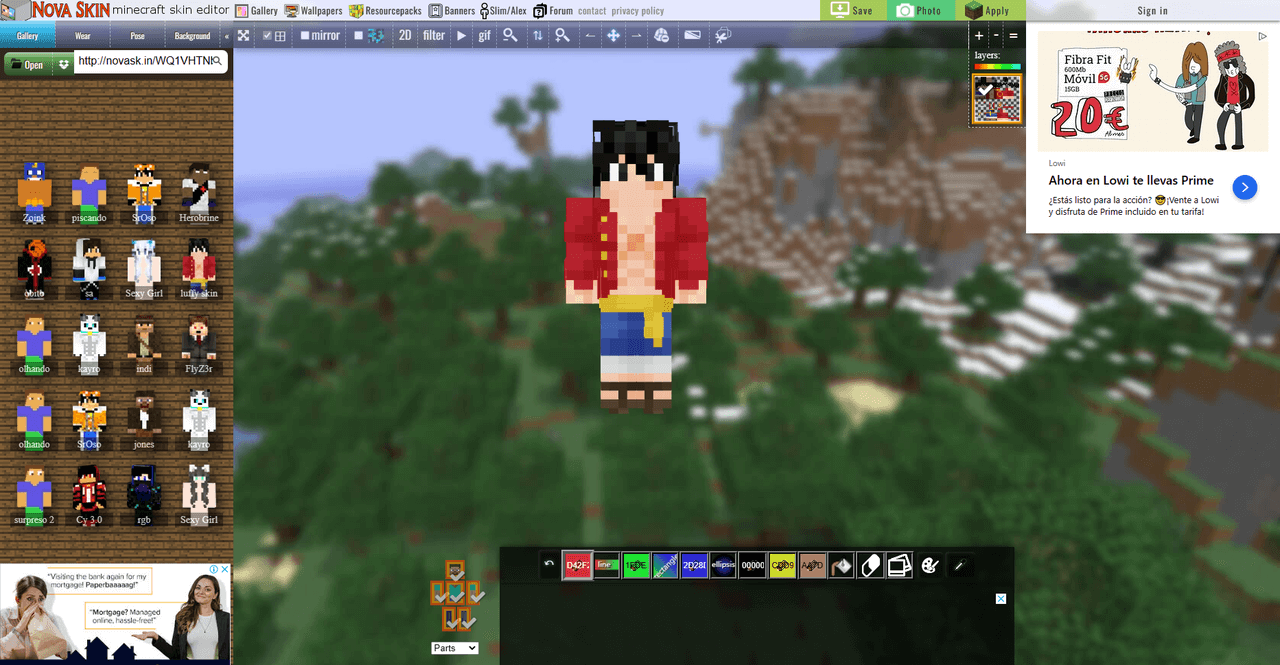 NovaSkin Custom Minecraft Skin Editor